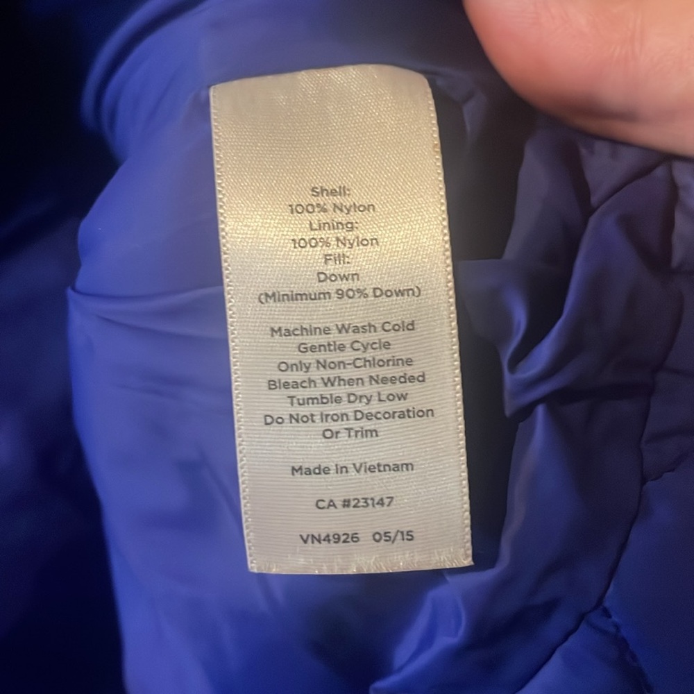 Talbots blue quilted down vest puffer warm comfort cozy - Picture 4 of 4